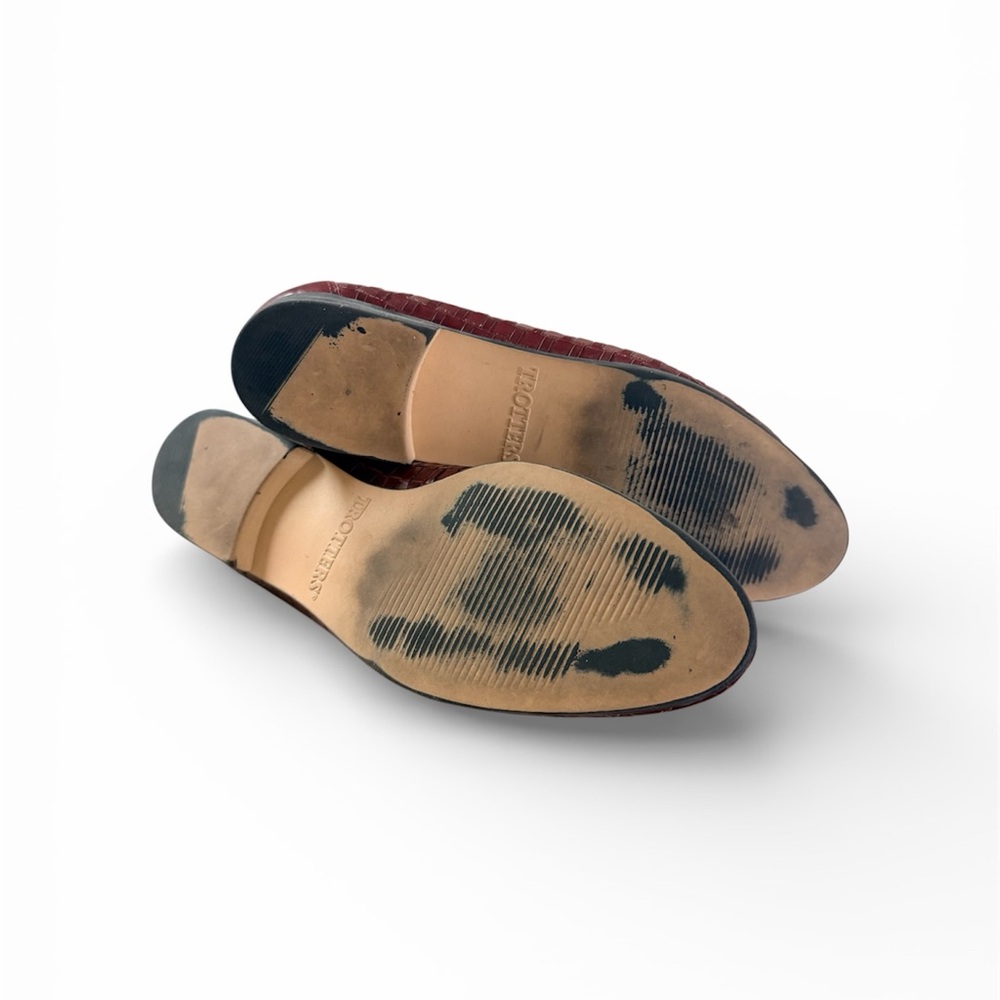 Red Woven Leather Trotters Liz Loafers - Picture 5 of 5